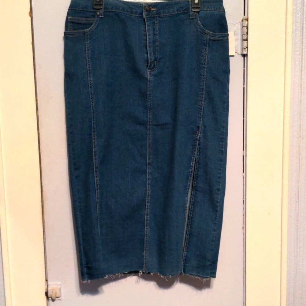 Blue denim long skirt by denim 24/7 size 14w